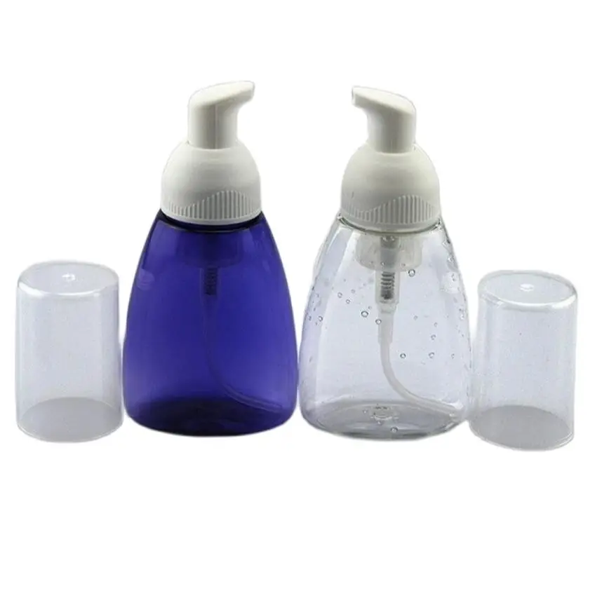 

80ML flat transparent/blue FOAMING bottle or MOUSSE BOTTLE foaming dispenser or soap dispenser palstic bottle PET bottle empty b