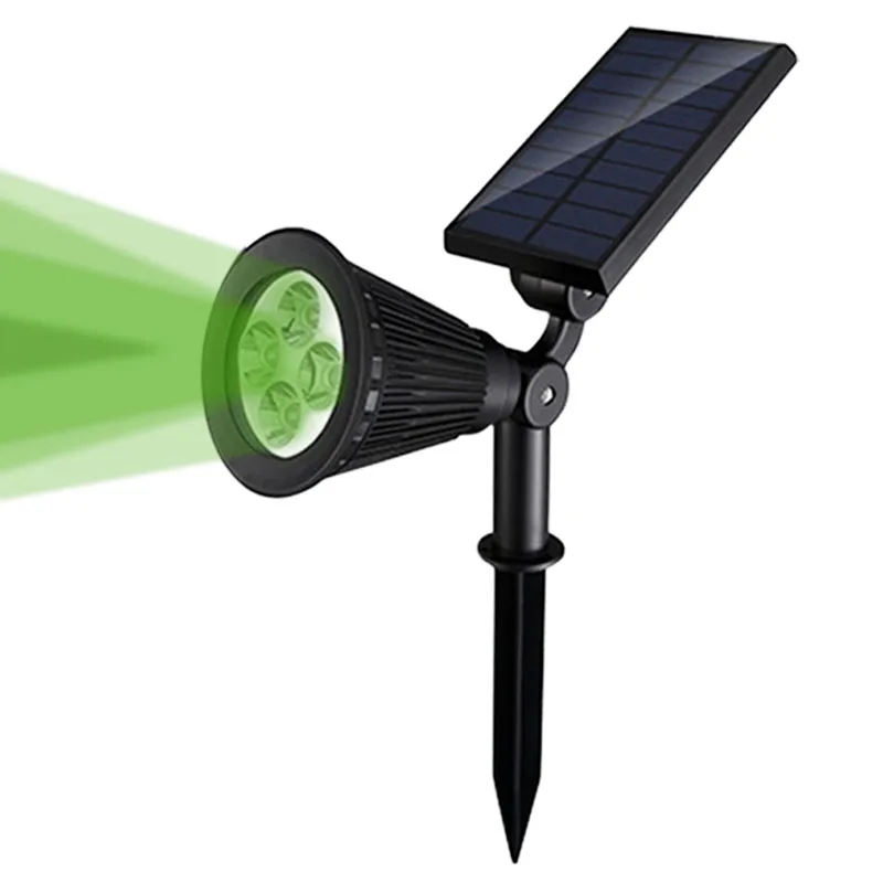 IP65 Waterproof Landscape Outdoor Solar Light RGB 2W 4 LEDs Energy Saving Spotlights Lights Lawn Lamp Courtyard Decoration Light - Испускаемый цвет: Зеленый