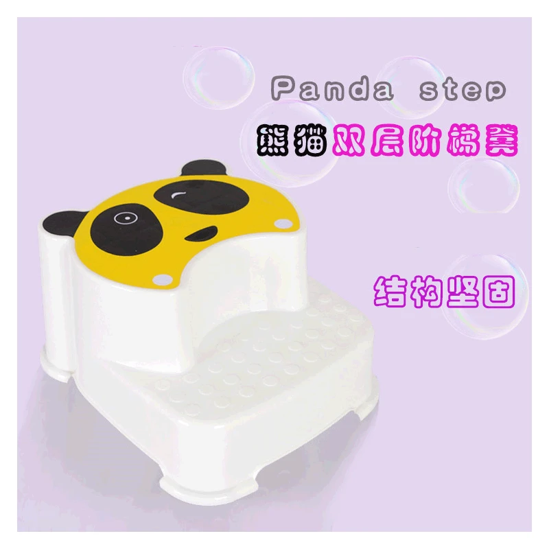 

Panda-on Fashion on Bench Children Double-Order Stool Panda Double Layer ledder deng