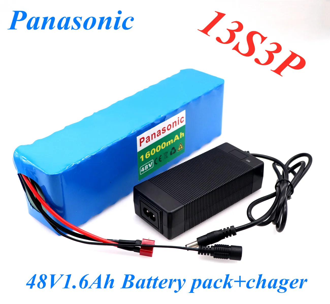 Panasonic 48v аккумулятор высокой емкости 48v 16Ah 1000w 13S3P литий-ионный аккумулятор для 54,6 v электрический велосипед скутер с BMS+ зарядное устройство