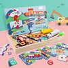 2020 New Children's Early Education Wooden Jigsaw Puzzle Dressing Change / Traffic Magnetic Drawing Board Cognitive Game Free Sh 1