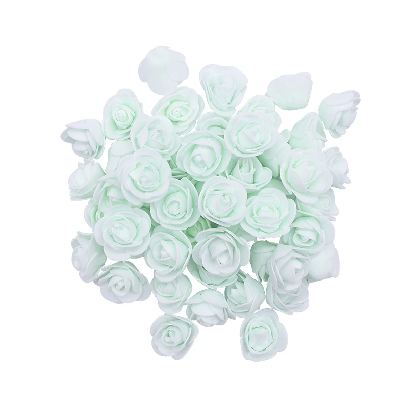 100pcs mint green Моделирующие Цветы Роза медведь пенопласт Медведь Кролик Собака Пена Розы Цветы для DIY Рождественская вечеринка украшения подарок на день Святого Валентина - Цвет: 100pcs mint green