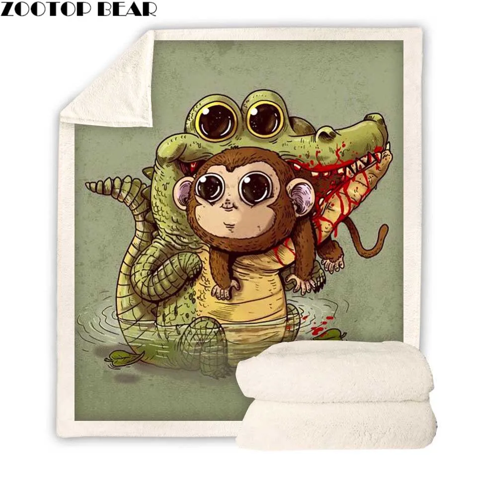 Флисовое одеяло аниме пледы одеяло на искусственном меху обезьяна 3d печать животных взрослых квилт для софы путешествия постельные