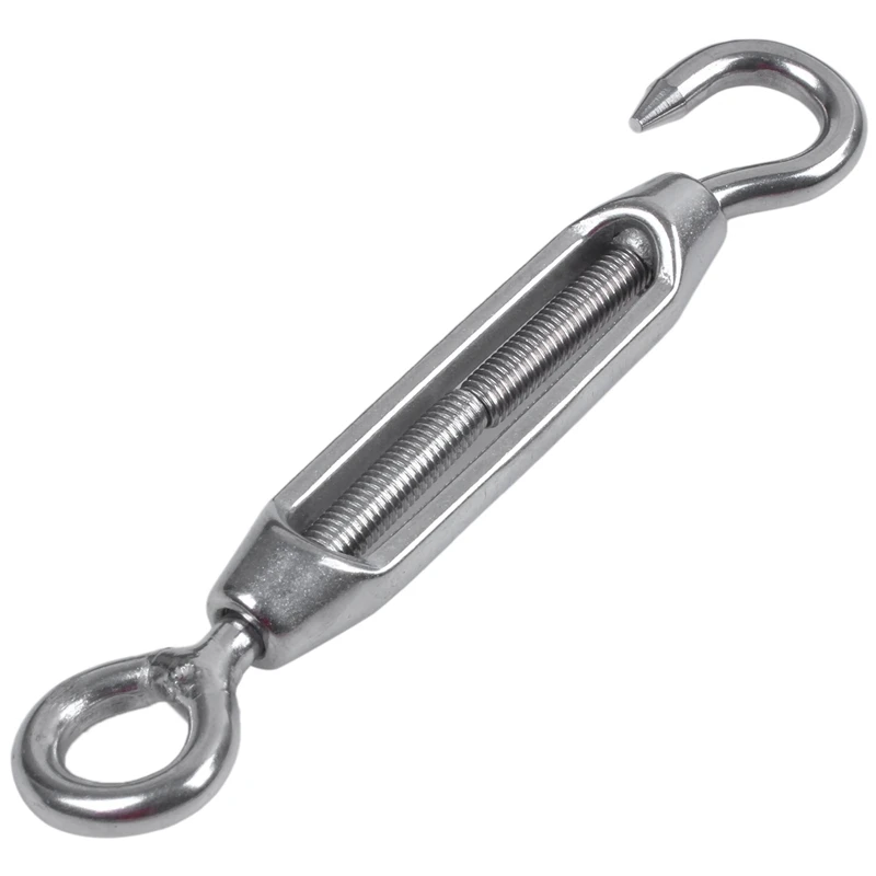 

304 Stainless Steel Wire Hook Eye Turn Buckle, 3.8-5.1-Inch