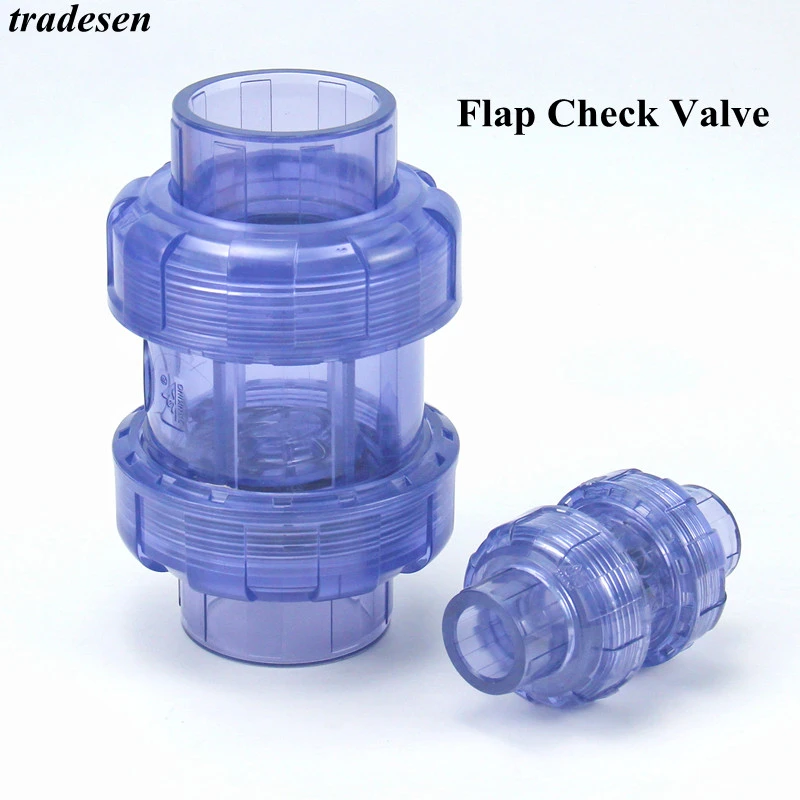 1Pcs I.D2063mm Transparent UPVC Flap Check Valve PVC Water Pipe Non