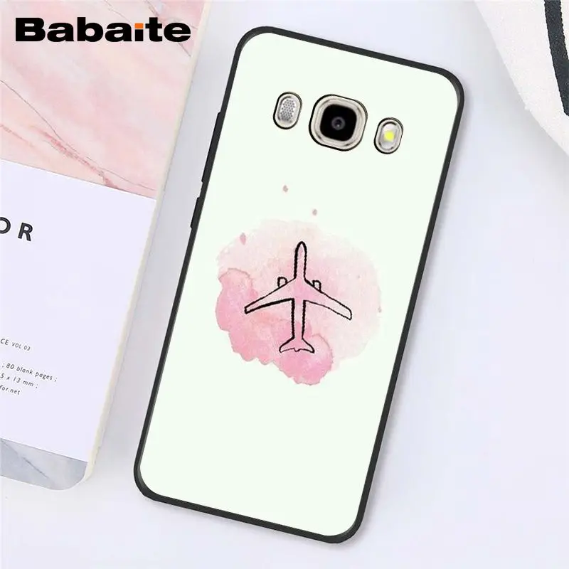 A10 Babaite Travel the world Map Glitter Pink paper plane aircraft Phone Case For Samsung J7 J6 J8 J4 J4Plus J7NEO J2 J5 Prime - Цвет: A10