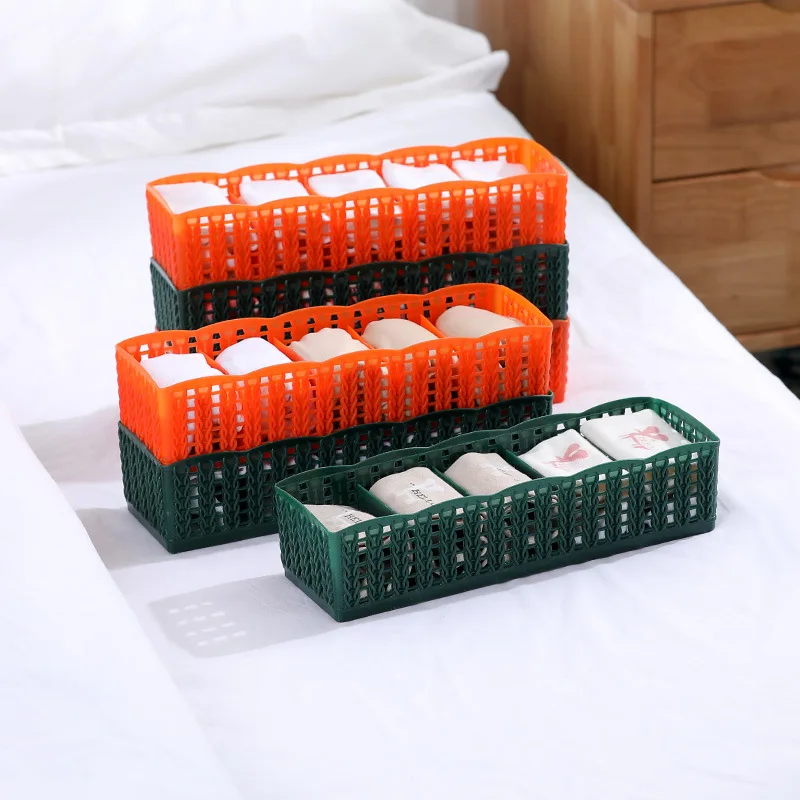5 Grid Plastic Underwear Storage Box Closet Organizer Drawer for Socks