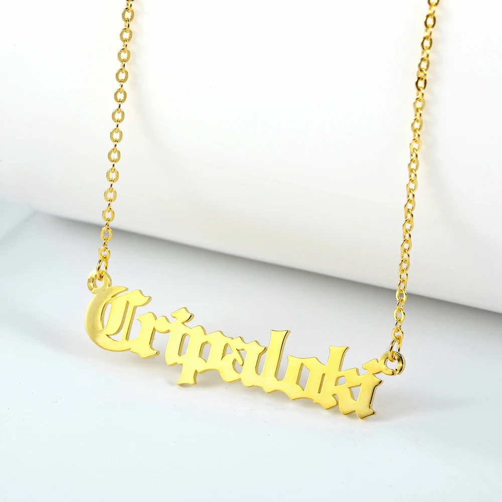 Custom Personalized Name Necklaces Women Necklace & Pendant Stainless Steel Nameplate Necklace Mom Gift Dropshipping (2)