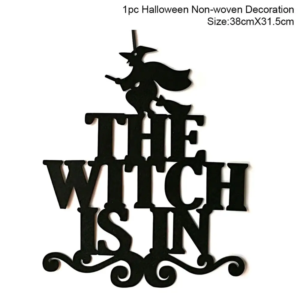 The Witch Is In QIFU Хэллоуин Тыква трюк или лечение занавес Хэллоуин Декор Хэллоуин летучая мышь паук, ведьма кулон Haloween вечерние аксессуары - Цвет: The Witch Is In