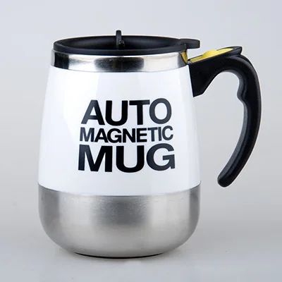 400ML magnetization Кружка для самостоятельного перемешивания, креативная намагниченная чашка для перемешивания из нержавеющей стали, автоматическая чашка для перемешивания молока и кофе, анти-обжигающие кофейные кружки - Цвет: 400ML magnetization