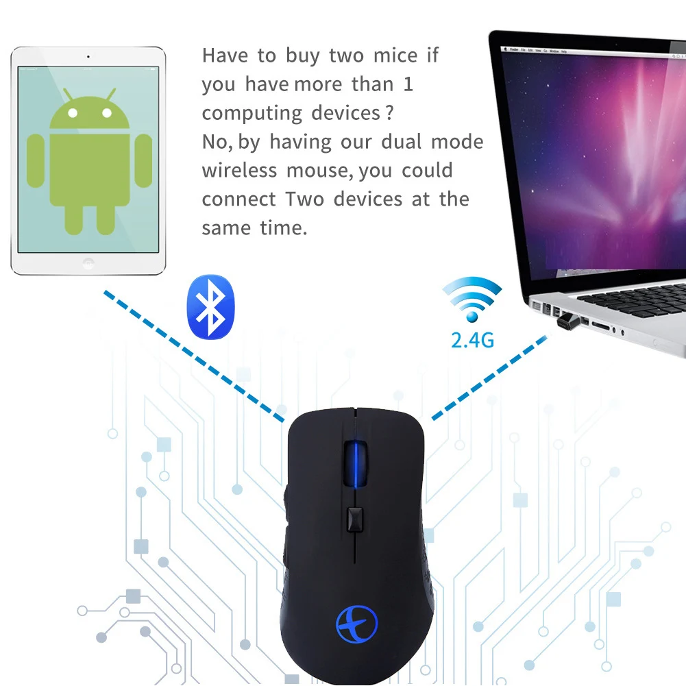 Bluetooth 4,0 для настольного компьютера беспроводная мышь для ноутбука бесшумные Игровые мыши легкие аккумуляторные аксессуары RGB светодиодный двойной режим