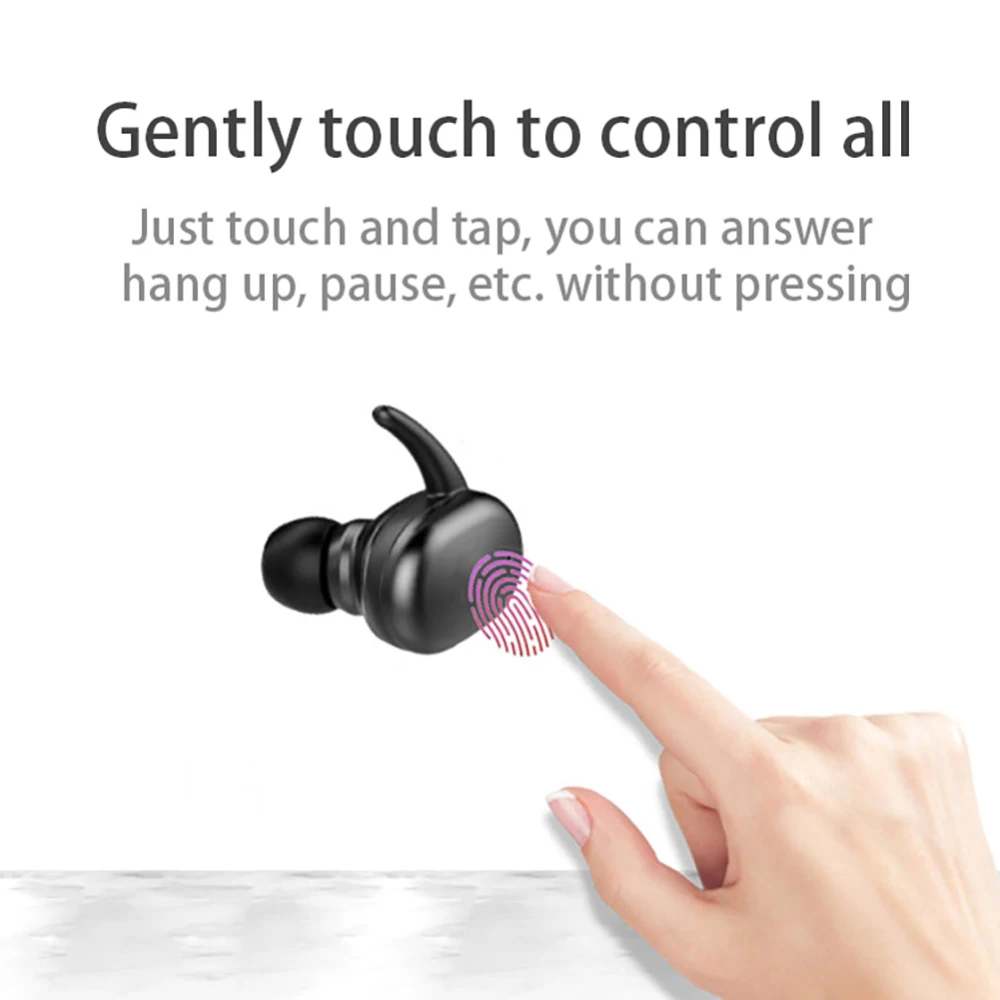 TWS Headphones Bluetooth 5 0 Wireless Earphones Sports Earphone 3D Stereo Sound Earbud with Portable Mic and Charging box