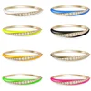 2021 Summer Hot Selling Jewelry Gold Color 7 Colorful Neon Enamel Colorful 5A Cubic Zirconia CZ Bangle Bracelet 1