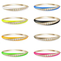 2021 Summer Hot Selling Jewelry Gold Color 7 Colorful Neon Enamel Colorful 5A Cubic Zirconia CZ Bangle Bracelet 1