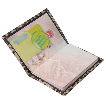 

New Leather Wild Leopard Style Passport Cover Case with Card Case Holder Unisex Travel Passport Wallet Card Holder For Documents