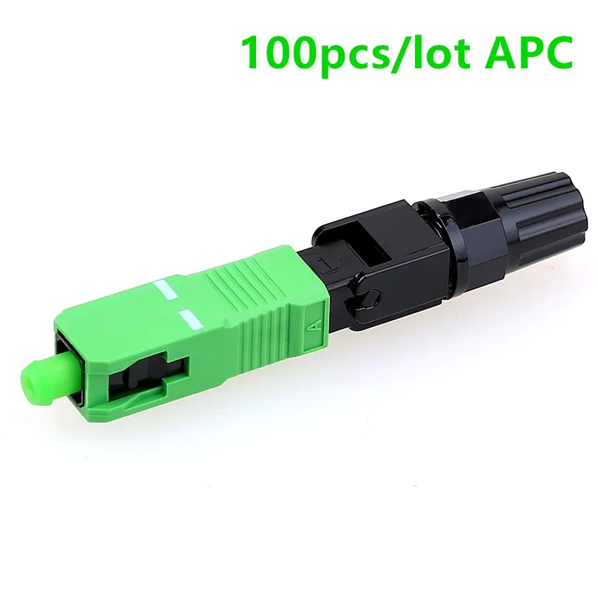 100PCS 0.3dB FTTH SC APC single-mode fiber optic SC /APC quick connector - Цвет: 100PCS