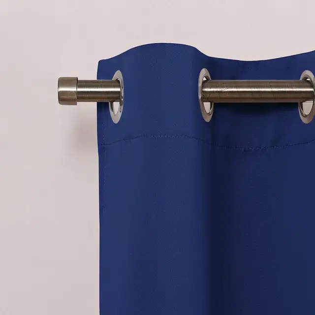 NICETOWN Blackout Tier Valance Curtain Thermal Insulated  Grommet Top Curtain Panel with Eyelets for Kitchen Half Window ,1Pair Navy blue