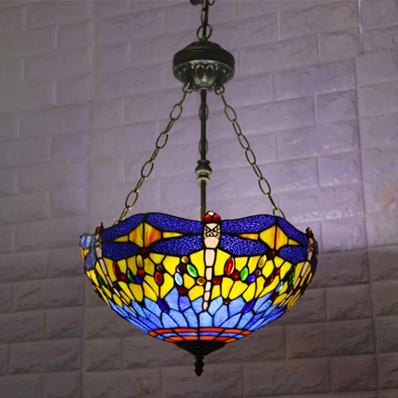 

tiffany dragonfly lamp glass shade pendant light bohemian single pendant hanging light foam packing for hallway corridor