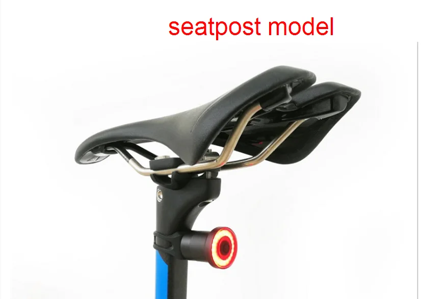 seat post mount Велосипедный фонарь fasterway, задний фонарь для велосипеда, автоматический запуск/стоп-сигнал, водонепроницаемый светодиодный фонарь для зарядки, Предупреждение задний фонарь - Цвет: seat post mount