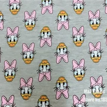 50X170 м, эластичная вязанная хлопковая ткань с рисунком Дейзи Дак для шитья, Лоскутная Ткань для маленьких девочек, детский Текстиль