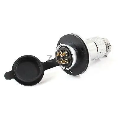 

Waterproof Aviation Plug 4Pin 25mm Panel Metal Connector Adapter AC 250V 7A
