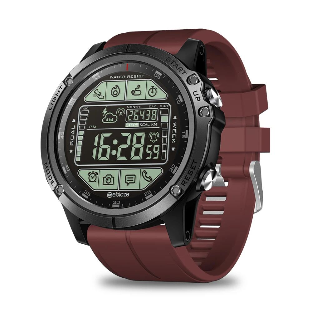 

Zeblaze VIBE 3S Dustproof Shockproof Smart Watch 1.24Inch Wristwatch BT4.0 5ATM Waterproof Timer Alarm Outdoor Sports Smartwatch