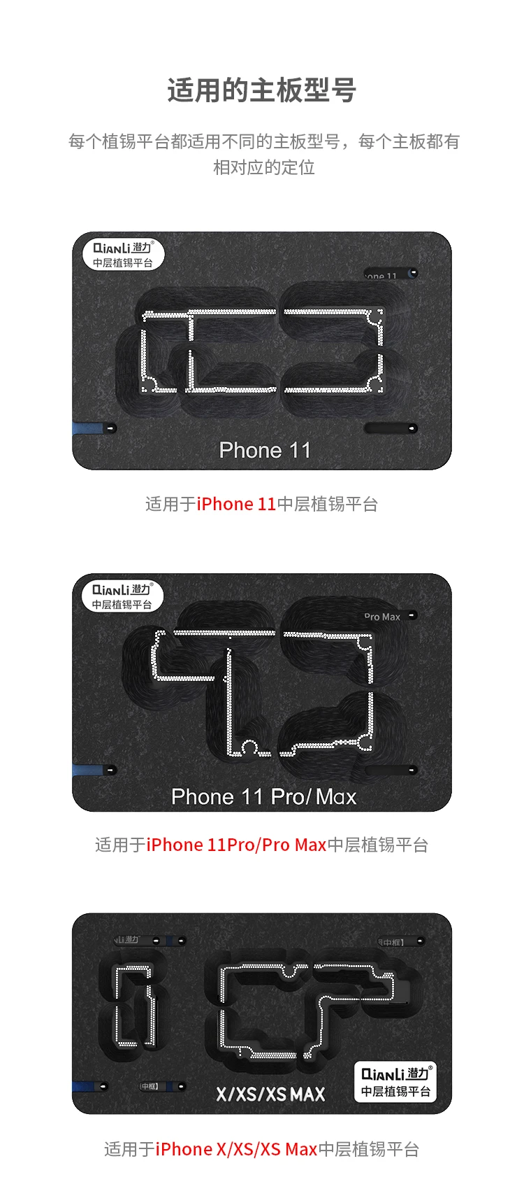 QIANLI средний уровень Олово посадки платформы подходит для iPhone материнская плата X XS MAX 11pro мяч посадки позиционирования