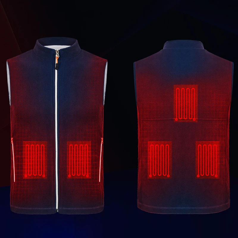 PARATAGO Winter Thermal Heating Vest Men Women Intelligent USB Infrared Heated Vest Battery Heated Jacket Hiking Coat P805