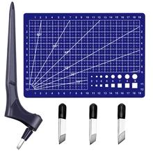 

Cutting 360-Degree Rotating Utility Knife, Engraving Scrapbook Paper, Handheld Pen with Stereotype and 3 Cutter Heads