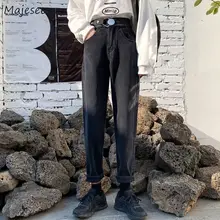 Джинсы с высокой талией женские черные повседневные облегающие длинные женские корейские модные брюки уличная Женская винтажная Универсальная мягкая