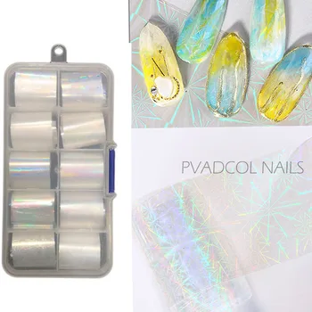 

10Rolls/Set Nail Art Foils Laser Shinning Transfer Sticker Starry sky Mixed Beauty Nail Decorations Accessories
