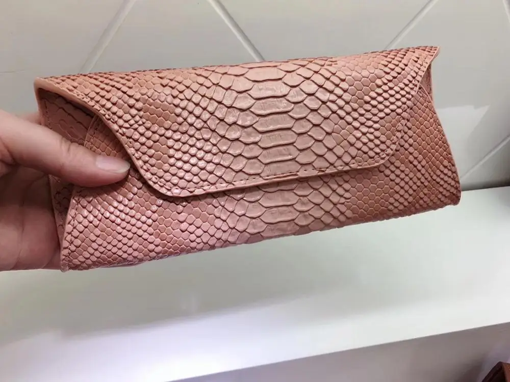 Snake Pink Модные клатчи стиль женский клатч кошелек из змеиной кожи Сумка Высокое качество конверт клатч женский кошелек - Цвет: Snake Pink