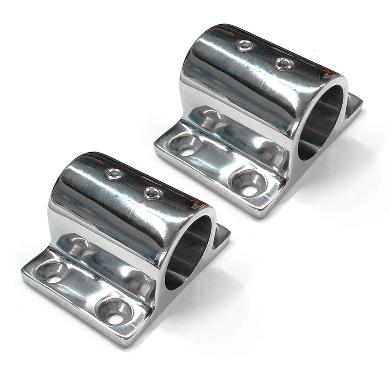

316 Stainless Steel Boat Hand Rail Fitting 90 Degree Stanchion Rectangle Base Mount Hand Rail Fitting for 1 Inch (25Mm) Tube