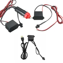 Isqueiro usb dc 12v, linha el, controlador de unidade de cigarro para 1-5m, neon, tira de luz led el cabo brilha flexível neon decoração