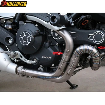 Titanium Alloy for Ducati Scrambler 797 Motorcycle Exhaust System Collector Header Tube Muffler Escape Leak Link Pipe Front Pipe