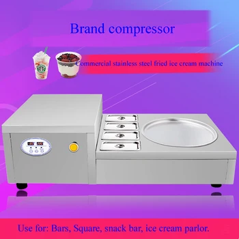 

Full Stainless steel Fried ice cream roll machine ice pan Fry flat ice cream maker yoghourt fried ice cream machine 1pc