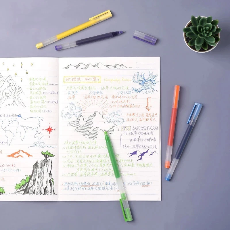 NEW Xiaomi Mijia Super Durable Colorful Writing Sign Pen 7 Colors Mi Pen 0.5mm Gel pen Signing Pens For School Office Drawing