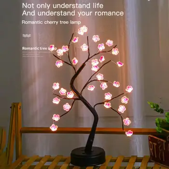 Cherry Blossom Tree Lamp Led Warm Licht Decoratie Meisje Hart Tafellamp Batterij Usb Thuis Festival Party Wedding Kerst Lamp Cherry Blossom Tree Lamp Led Warm Licht Decoratie Meisje Hart Tafellamp Batterij Usb Thuis Festival Party Wedding Kerst Lamp