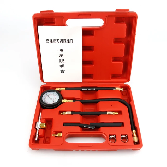 9Pcs Üzemanyag -Befecskendező Szivattyú Befecskendező Tesztelő Készlet 0 ~ 140Psi Autó -Nyomásmérő Teherautók Diagnosztikai Eszközök