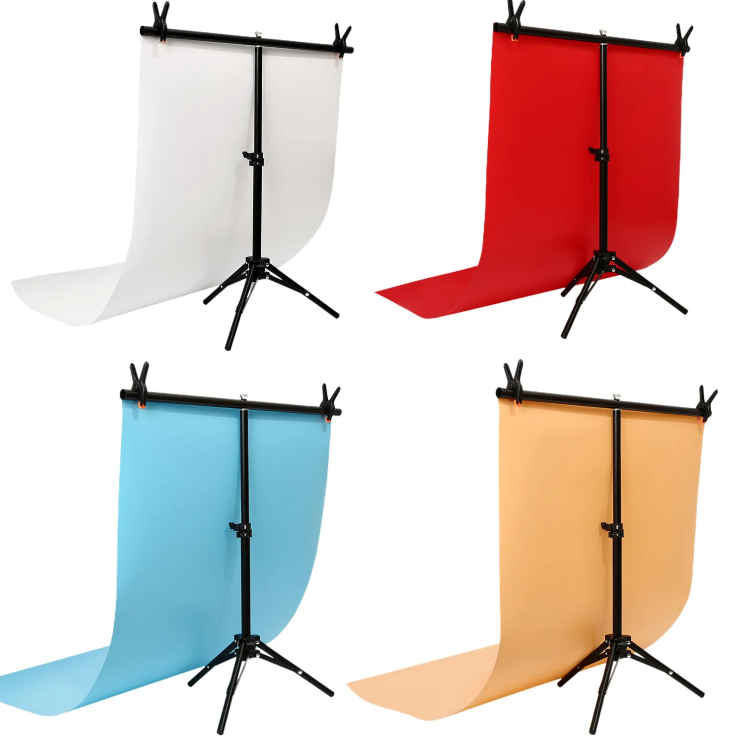 Photography Backdrop Clamps Photography Light Stand T-shape Photo Background Backdrop Support System Kit for Photo Studio