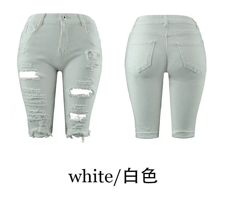 Vieruodis сексуальные женские стильные рваные джинсы с высокой талией, уличные рваные Стрейчевые потертые штаны облегающие, рваные джинсы до колен