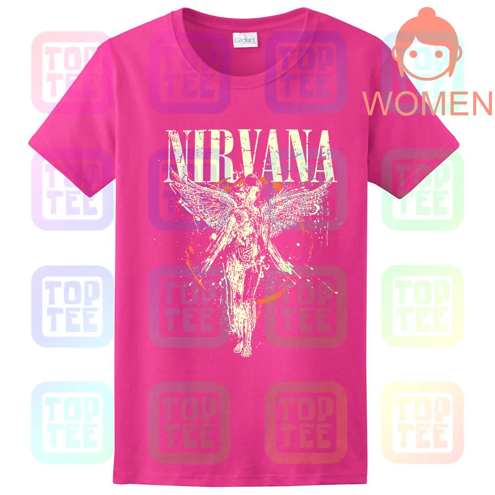 WOMEN-ROSE NIRVANA IN UTERO Альбом Футболка Мужская рок-музыка футболка мужская черная живая нация NWT - Цвет: WOMEN-ROSE