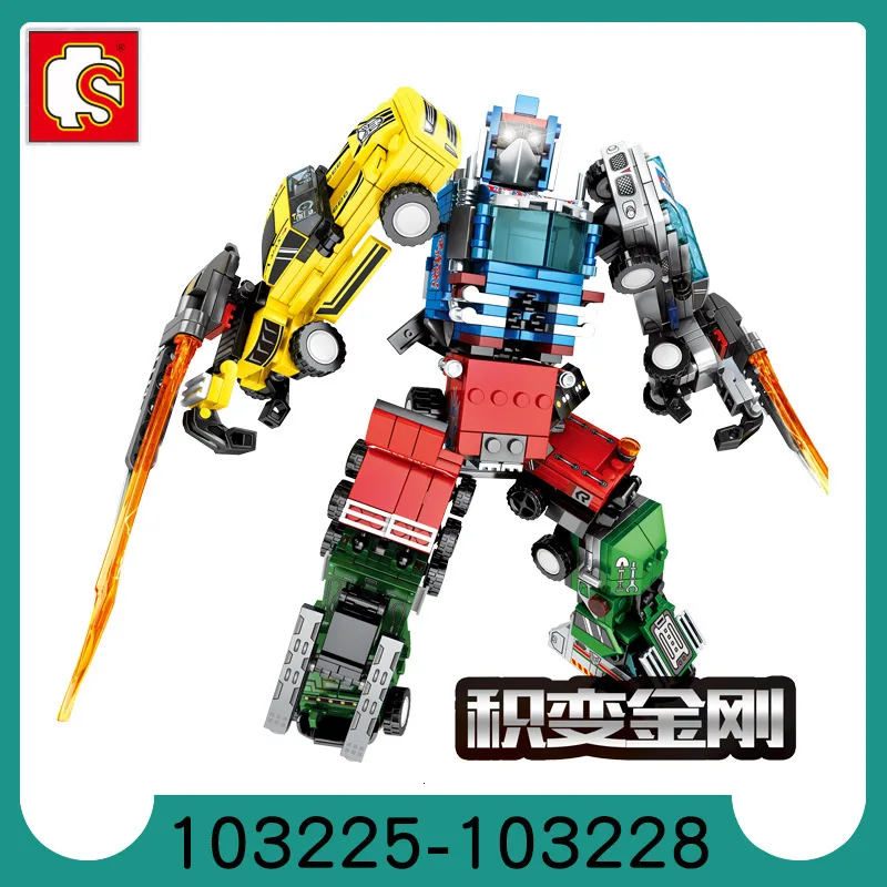 

Sembo Transformer Series Car People Children's Building Blocks Toys Improve Hands-on Ability Puzzle Release Pressure Game 777PCS