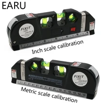 Laser level horizon vertical measure alinhador, de 8ft réguas métricas padrão multipurpose measure nivelador de fita preta alinhador fivelas