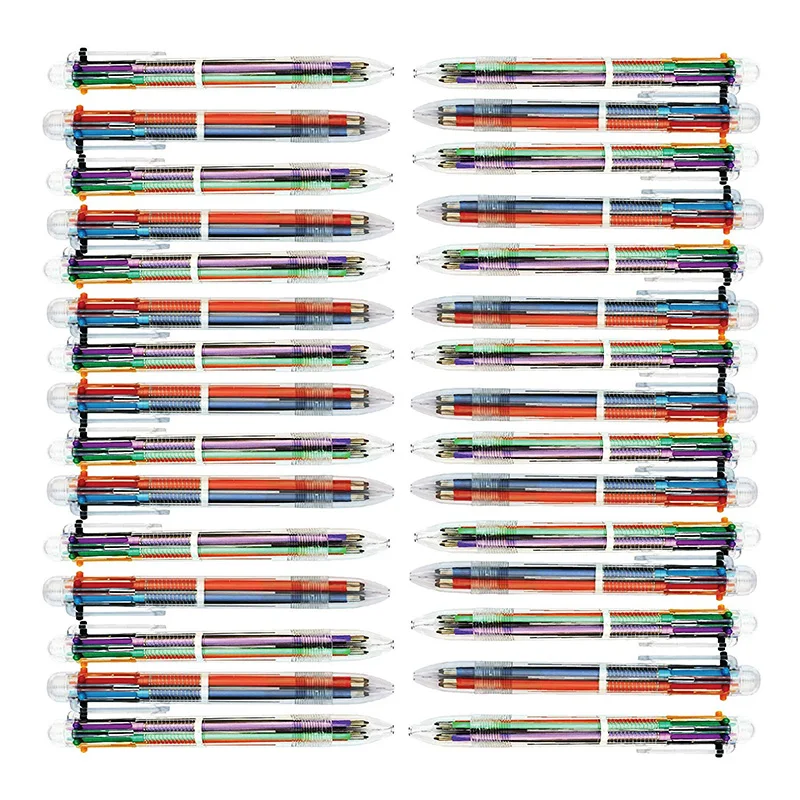 

Retractable Ballpoint Pens Fine Tips Smooth Writing Easy Color Switching 30 Pack 6-In-1