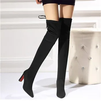 

BBZAI New pattern Europe and America Extra large code Women's Boots 9cm Thin Heels Superior quality Over knee Elastic boots