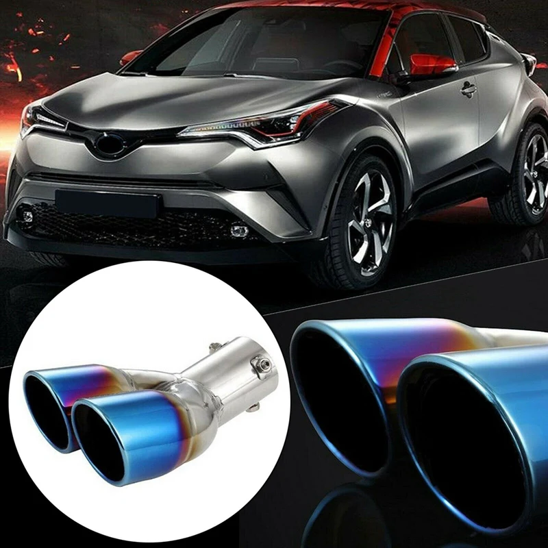 

Car Stainless Steel Rear Exhaust Pipe Muffler Tail End Tube for Toyota C-HR CHR 17-18 Car Accessories