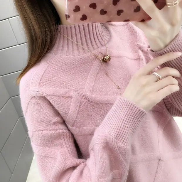 9318 new women's half high collar pullover, autumn and winter, new sweater, 50-2f, 3 rows, 3 shelves