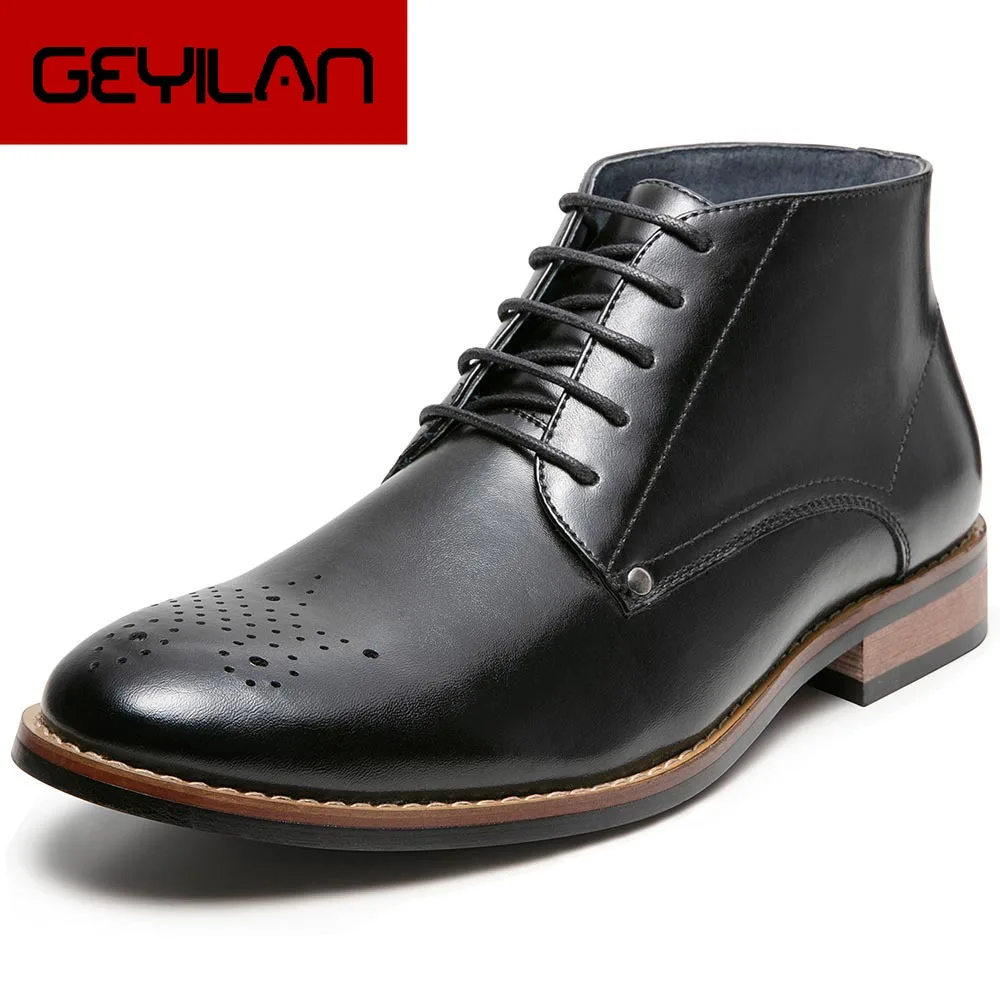 

NEW Casual Men Business Shoes Oxford Leather Winter Shoes Men Fashion Slip On Office Shoes Men US Size 7-13