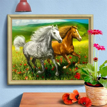 

Huacan 5D Diamond Painting Animal Horse Diamond Embroidery Full Drill Square Rhinestone Picture Diamond Mosaic Gift Drop Ship